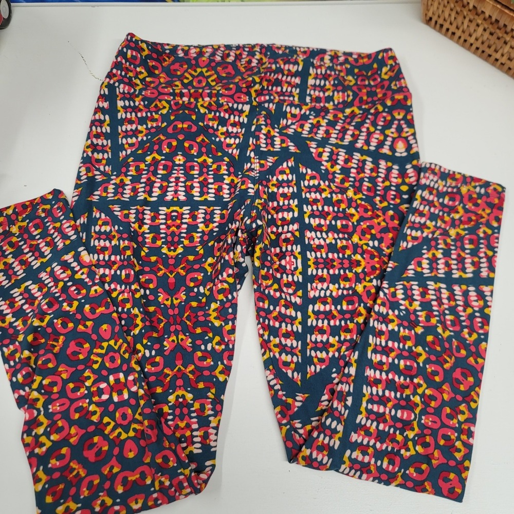 LuLaRoe Tall & Curvy Leggings Abstract Print Colorful Funky Casual‎